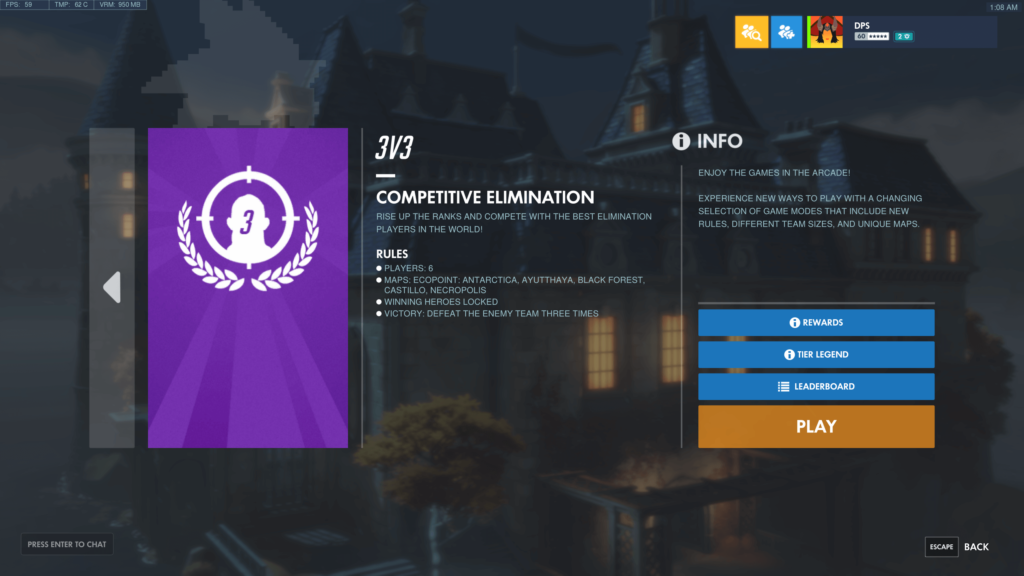 3v3 competitive elimination overwatch