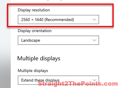 adjust screen resolution in Windows 10