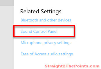 how to open sound control panel in Windows 10